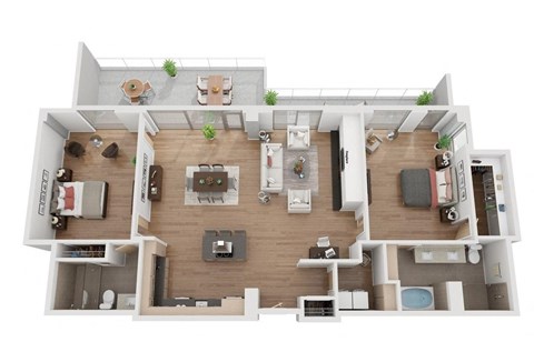 Floor plan for 2 beds, 2 baths, 1579 sqft
